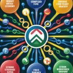 Illustration af en brainstorm til en virksomheds karrakteristik